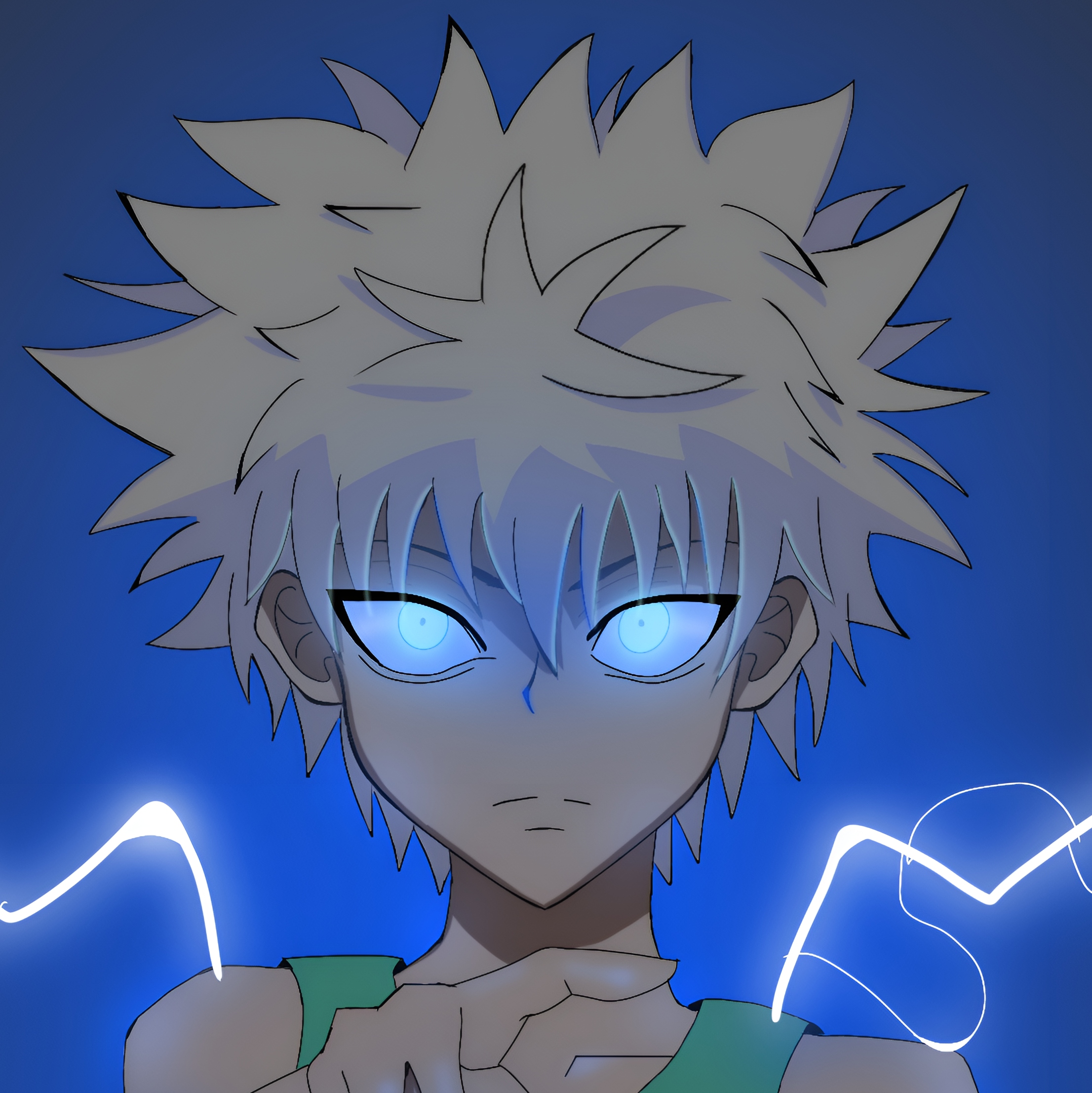 close-up of Killua
